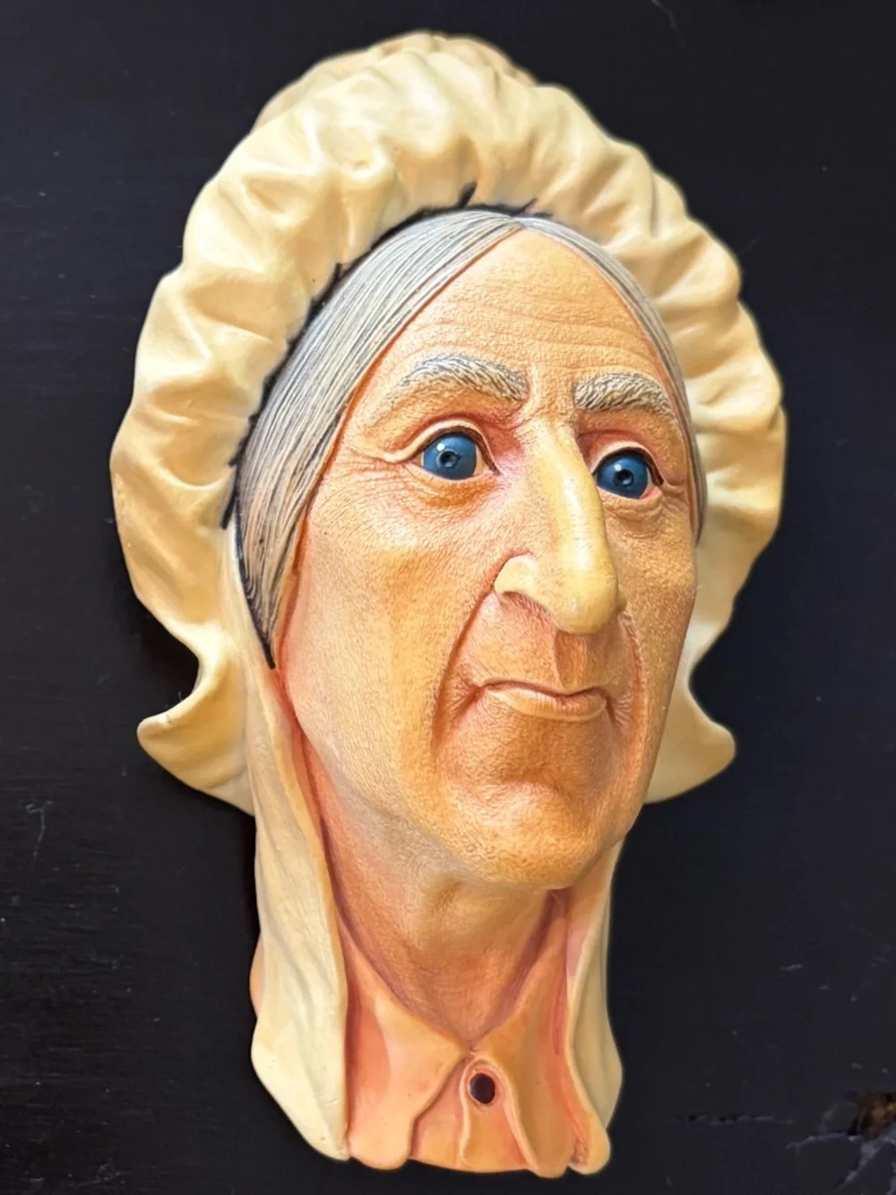 Vintage Bossons Chalkware Betsey Trotwood Head 1960s England